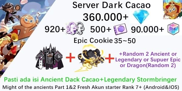 Gambar Product Akun starter Cookie Run Kingdom(Server Dack Cacao)DC46