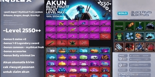 Gambar Product Account Blox Fruit [Level 2550] 100% Get 1 mythical Fruit