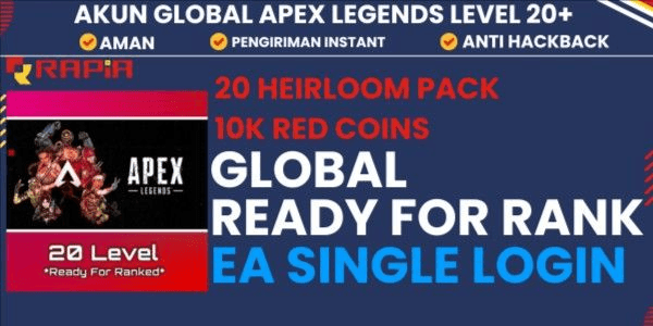 Gambar Product Apex Level 20+ - Ready Rank - 20 Heirloom Pack - 10K Red Coins