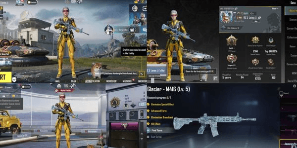Gambar Product Akun PUBG | Set Baju 260 ( Mythic 49 ) + Skin Senjata  Rame M4 Killmess Glacier Level 5 SULTAN |