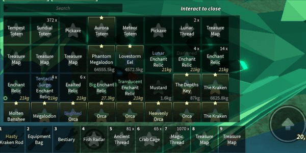 Akun Fisch Level 500, Phantom Megalodon ( Pancingan : Kraken, Poseiden, Heaven, Zeus, No Life Rod) + Banyak Bonus