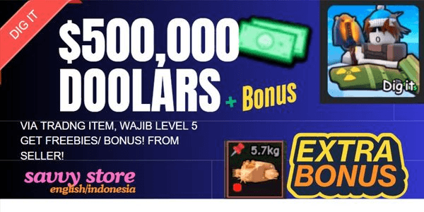 Gambar Product $500,000 Dollars Cash | Dig it RBL