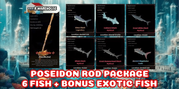 Gambar Product Poseidon Rod (Paket Lengkap Ikan [6 Ikan])