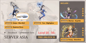 Account Katya (Blue Bolt) + Neptune Nova, Yao (Nightglow) [ASIA]