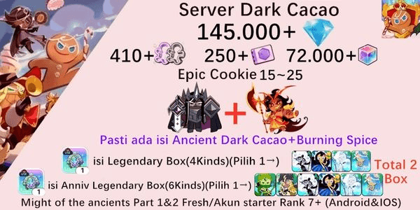 Gambar Product Akun starter Cookie Run Kingdom(Server Dack Cacao)DC16