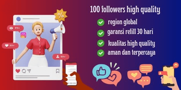 Gambar Product 100 FOLLOWERS INSTAGRAM HIGH QUALITY