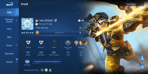 Gambar Product HOK HERO ACCOUNT 97 SKINS 71 LUXURY 11 EPIC SKINS+17 RARE+1 LIMITED SKIN+1 FROZEN SKIN RECALL EFFECT GREAT STARSTONE 102.670 RB
