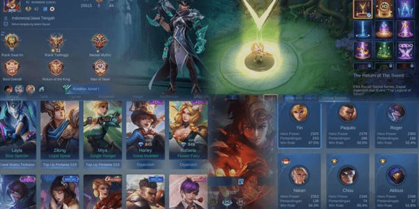 Gambar Product Account Wr GG 3Epic Roger, Harley, Rafaela, Christmas Claude, Valentine Gs Skin 76 Hero 73 Luxurious Recall