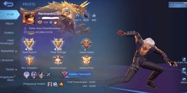 Gambar Product Akun Mobile Legends Pribadi (Kolektor Terhormat II) 443 Skin MONSEP Free Change Gmail mu ALLKOS