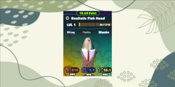 Gambar Product Realistic Fish Head (Shiny Wumbo)