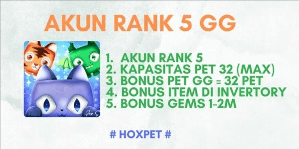 Gambar Product AKUN RANK 5  + PET GG