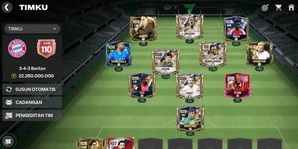 ACCOUNT OVR 110, FULL EVO RED + GOLD, LEVEL 20-26, COIN ASSETS 2.6M (RIBERY, SPINAZOLLA, KEANE, DONOVAN)