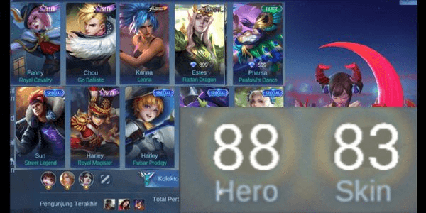 Gambar Product (838) EMBLEM MAX KOF KARINA EPIC ESTES STAR CHOU FANNY HARLEY VALENTINE GUSION CHRISMAS ZILONG 515 HARITH 7 SKIN SPESIAL