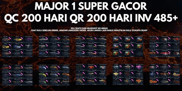 MAJOR 1 SUPER GACOR QC 200 DAYS QR 200 DAYS INVENT 485+ PLAIN DATA CAN BE REPLACED [CHAT BEFORE ORDER, DON'T ORDER IMMEDIATELY] CODE LV17