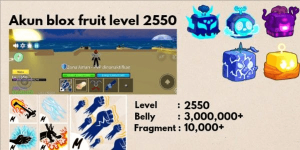 Gambar Product akun level 2550 murah fruit dough