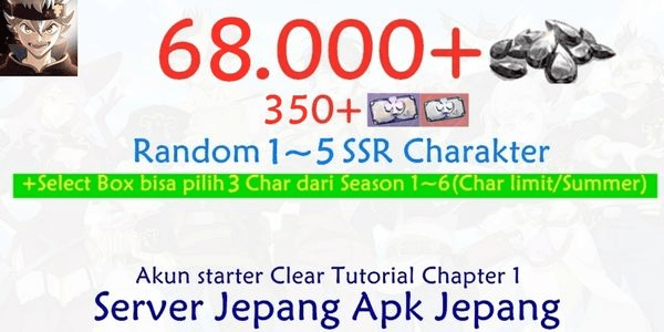 Gambar Product Black Clover M BCM J-1 Gacha Account
