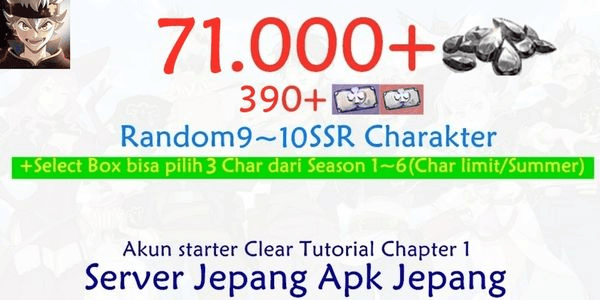 Gambar Product Black Clover M BCM J-2 Gacha Account