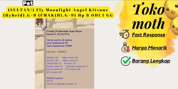 Gambar Product (SULTAN!) Fly Moonlight Angel Kitsune (Hybrid).G+9 (FMAK(H).G+9) Hp 8 ODI 1 GG