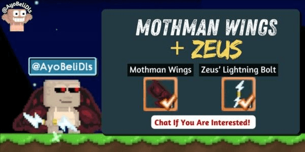 Gambar Product Akun Growtopia Mothman Wings + Zeus