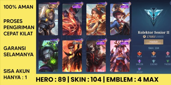 Gambar Product Kolektor Natalia | 1 V.E.N.O.M. | 1 Penjinak Naga | 1 Membara | 1 Valentine | 9 Epik | Serta 100 Skin Lainnya