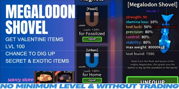 Megalodon Shovel Keep Secrets & Exotics | Dig It RBL