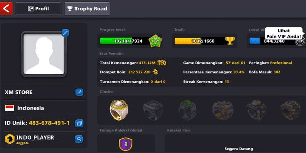 Gambar Product Account Log FB Coins 200M + Cash 250 + Cue Multimillionaire & Millionaire