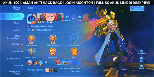 Gambar Product Akun Mlbb Skin 629 | Prime Roger | 12 Legend | 9 Collector | 3 Dawning | 2 Aspirants | 2 StarWars | 4 Transformers | 6 Kof | Abyss Alpha | Dll