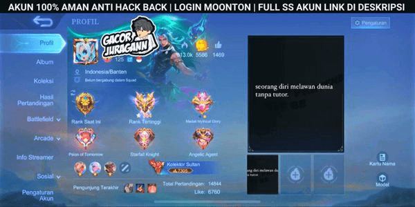 Gambar Product Akun Mlbb Skin 751 | Prime Roger | 9 Legend | 16 Collector | Full Skin Aot & Jjk & Kung Fu Panda | 4 Aspirants | 3 Exorcist | 3 Dawning | 6 Kof | Dll
