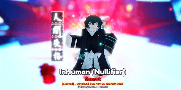 InHuman (Nullifer) Secret Evo - Anime Adventures