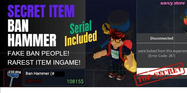 Gambar Product Secret Ban Hammer | Rarest Secret in Dig It RBL