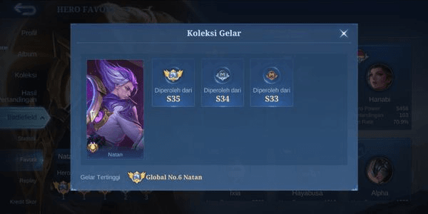 Gambar Product AKUN ML POLOSAN EX IMMO+EX GLOBAL 6 NATAN