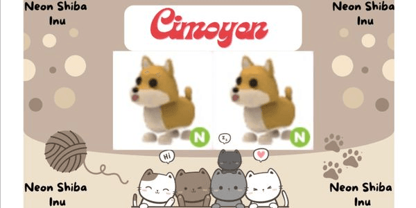 Gambar Product NEON SHIBA INU ADOPTME ¶Cimoyen¶