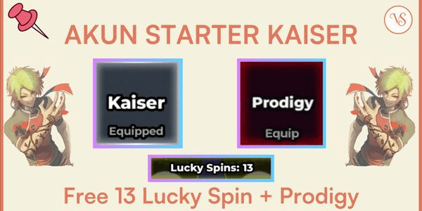 Gambar Product Kaiser (World Class Style) + Prodigy + 13 Free Lucky Spins - Akun Starter Blue Lock Rivals