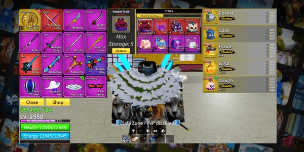 Gambar Product Blox Fruit GODHUMAN Account 6 Permanent & 4 Gamepass