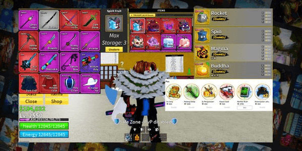 Gambar Product Account Blox Fruit GODHUMAN 4 Permanent & 5 Gamepass
