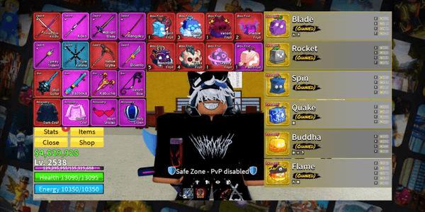 Gambar Product Blox Fruit Account GODHUMAN 6 Permanent & 4 Gamepass