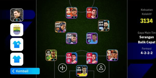 Gambar Product Manager Xabi Alonso old ada showtime bullet header weghorst, pack ambasador Messi, pack selection MU old, pack selection Bayern Munchen, cek deskripsi