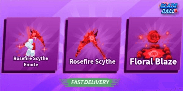 Gambar Product Rosefire Scythe Set (Sword, Emote Explosion) Blade Ball