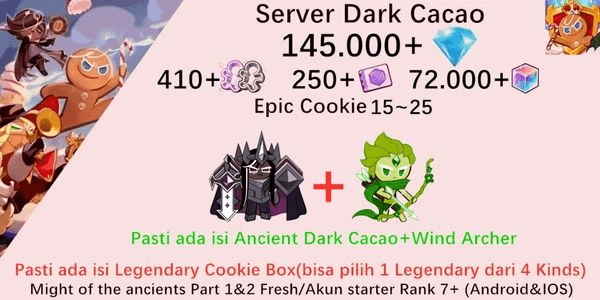 Gambar Product Akun starter Cookie Run Kingdom(Server Dack Cacao)DC9