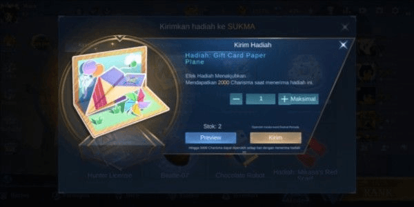 Gambar Product Hadiah: Gift Card Paper Plane