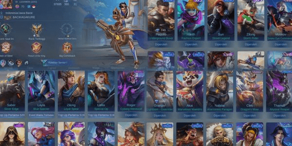 Gambar Product Cheapest Account Skin 137 Hero 81 Emblem Max Lightborn Granger, 6 Epic Lunox, Roger, Rafaela, Nana, Hanabi, Esme, Collector Natalia, Myth Clint
