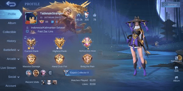 Gambar Product Akun Mobile Legends ex-Mythical Glory Server 4 Digit Wr 65%+