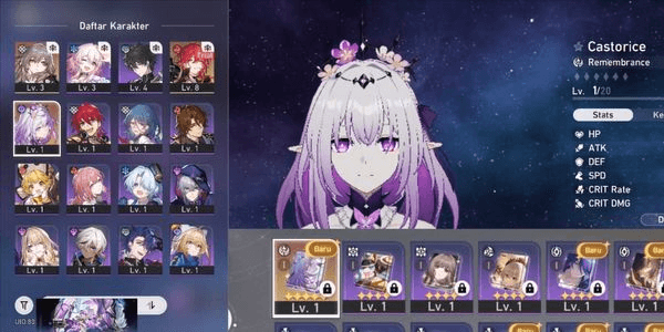 Gambar Product Super Rare Account | Starter  
Castorice+Signature | Selector Ruan Mei/Luocha  
TL 4 | ASIA SERVER  
Login Hoyoverse Only