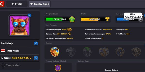Gambar Product Akun 8BP Coins 500M + Cash + ID BAGUS (Ready to Use)