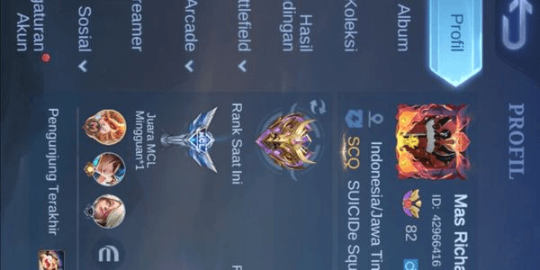 Gambar Product Akun Sultan Hero full skin 298  battle point 1 jt