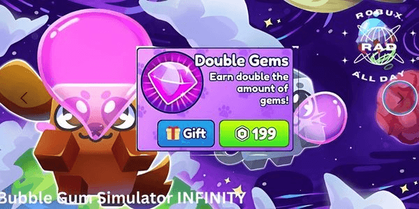 Gambar Product Double Gems - Bubble Gum Simulator Infinity
