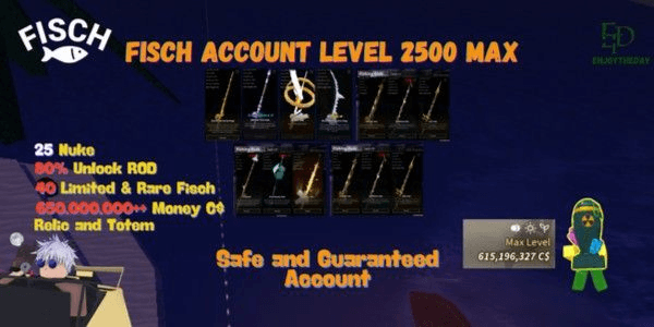 Gambar Product Fisch | Account Level 2500 Max | Seraphic+ROTFF+All Rod Sea 2+All Mariana Rod+All Atlantis Rod+300-684M C$ | Limited - Fast Delivery