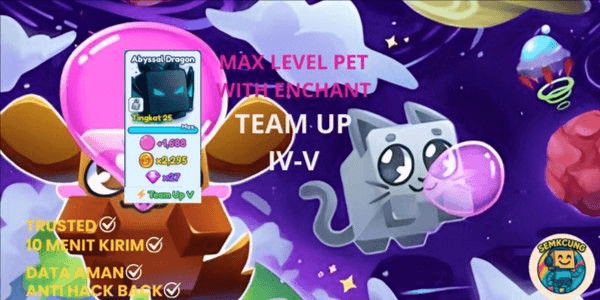 Gambar Product Abyssal Dragon MAX LEVEL Team Up IV-V | Bubble Gum Simulator Infinity [BGSI]