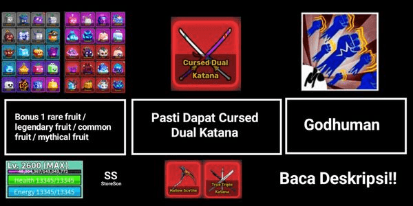 Gambar Product AKUN LEVEL MAX [CURSED DUAL KATANA + GODHUMAN]