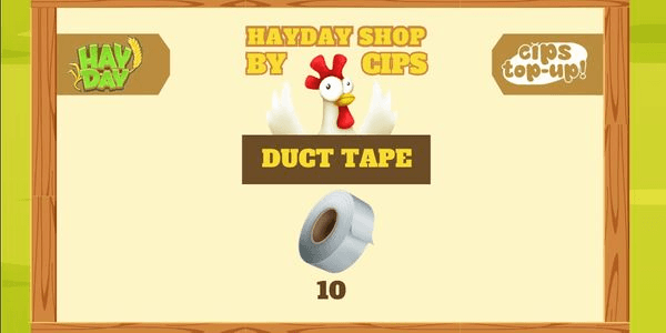 10 Duct Tape (barn expansion item)